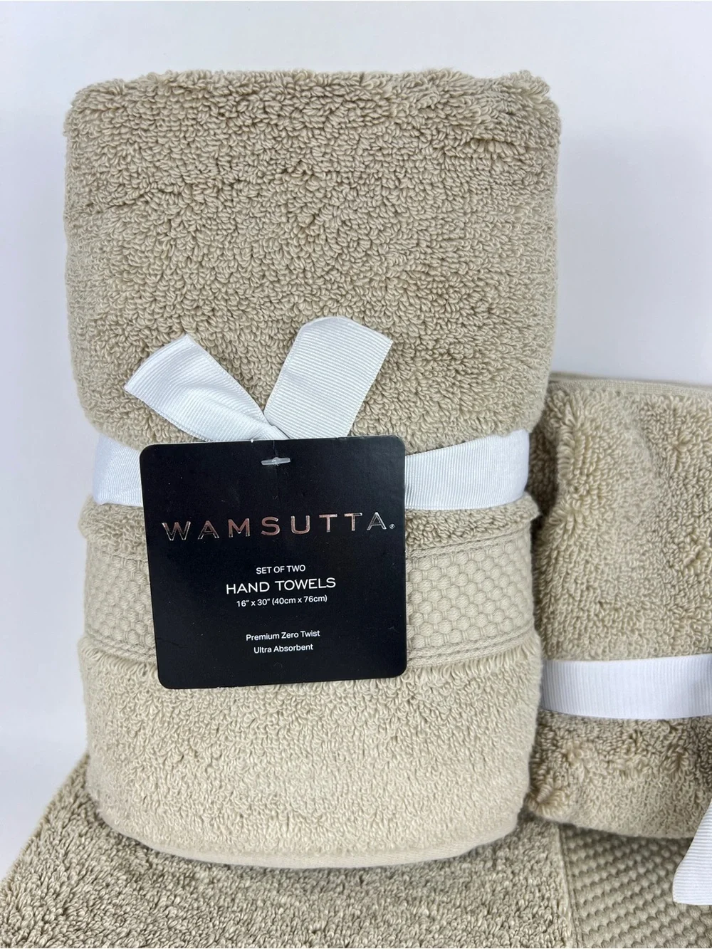 Wamsutta Bath Towel Set Tan Beige Premium Zero Twist Cotton Plush 8 Pc Set NEW